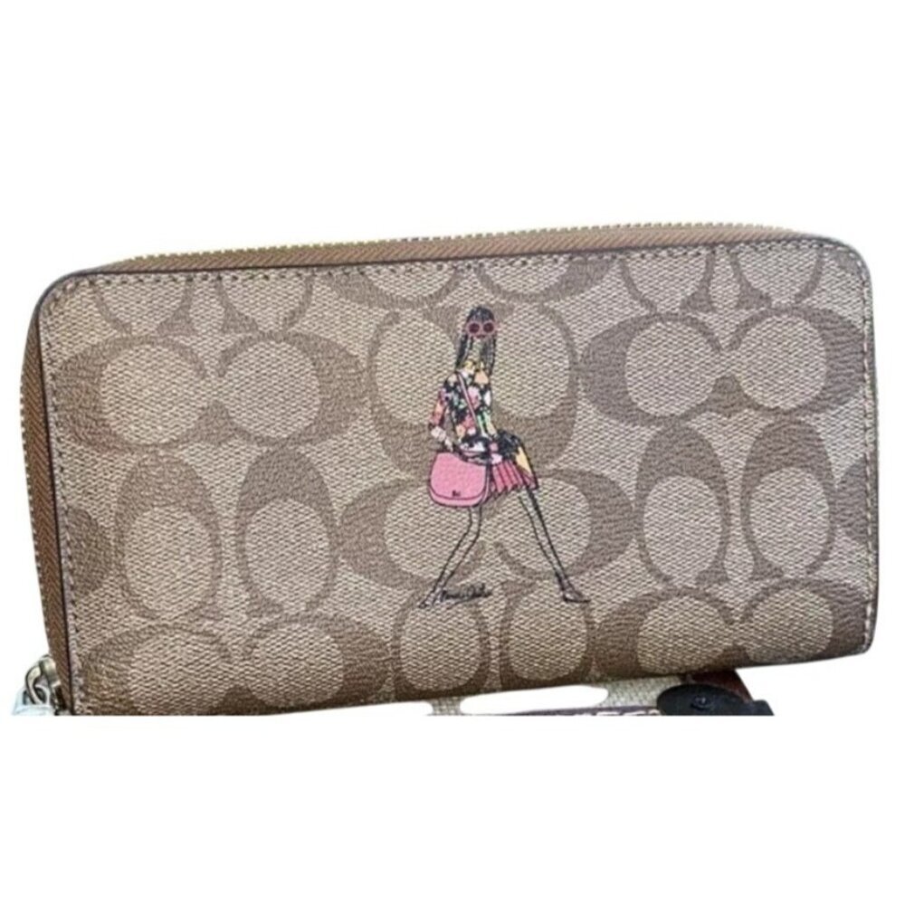 Coach Limited Edition Bonnie Cashin full zip accordion coated canvas long wallet - Picture 8 of 8